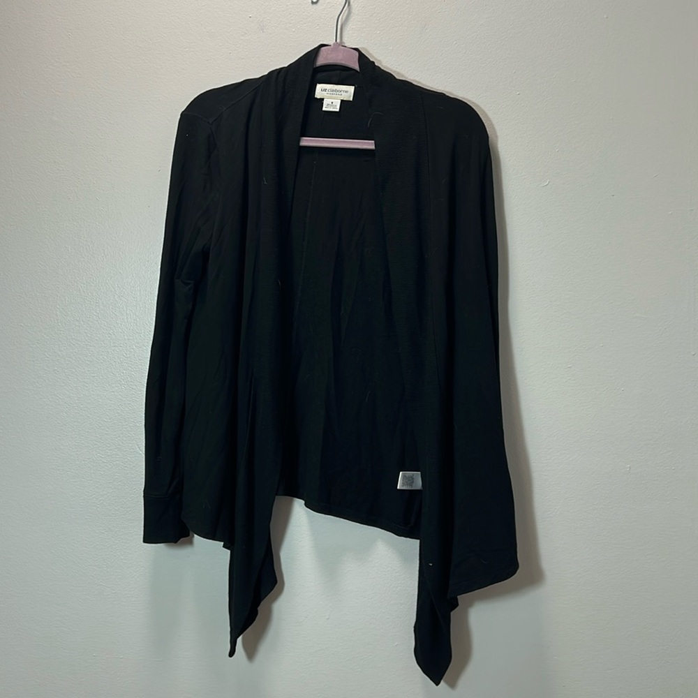 Liz Claiborne Black Draped Cardigan